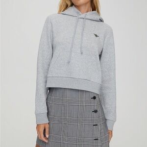 Aritzia Sunday Best Gray Cropped Hoodie Bee